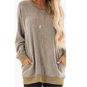 Lightweight Tunic Pullover Sweater With Pockets